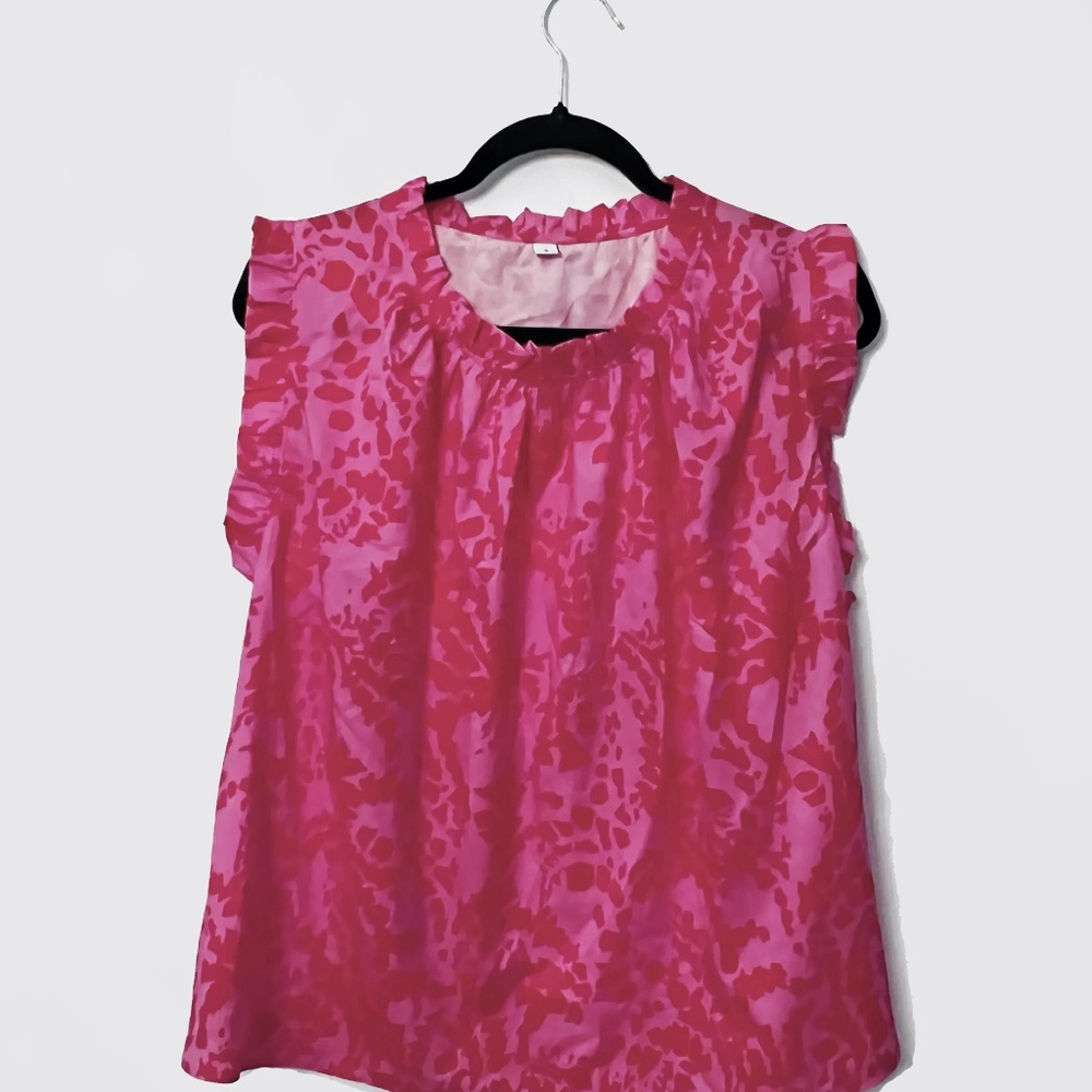 Hot-pink Ruffled Top
